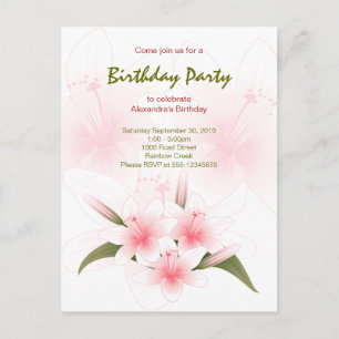 Lily Garden Geburtstagsparty Einladung