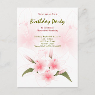 Lily Garden Geburtstagsparty Einladung