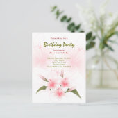Lily Garden Geburtstagsparty Einladung (Stehend Vorderseite)