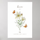 Lily-Geburtsmonats-Blumenposter Poster (Vorne)