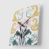 Lily & Grace Quadratische Wanduhr (Winkel)