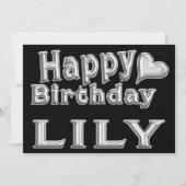 Lily Happy Birthday Karte Grußkarte mit Herz (Vorderseite)