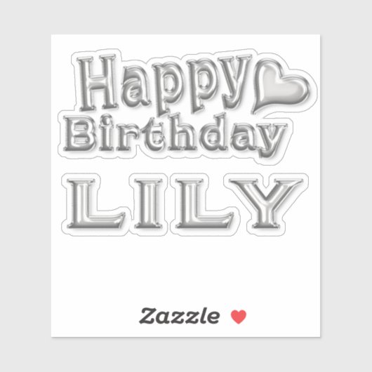 Lily Happy Birthday silver Aufkleber Sticker (Blatt)