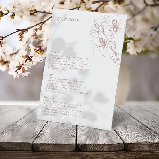 Lily Kontur Wedding Menu Pedestal Sign Sockelschild