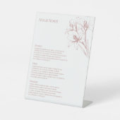 Lily Kontur Wedding Menu Pedestal Sign Sockelschild (Vorderseite)