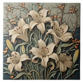 Lily - Kunsthandwerk Keramik Tile Fliese (Vorderseite)