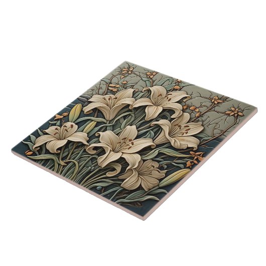 Lily - Kunsthandwerk Keramik Tile Fliese (Seite)