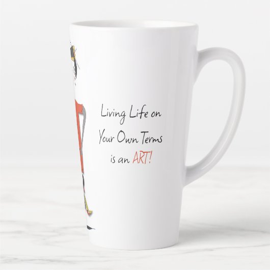 "Lily" - Leben Sie auf Ihren eigenen Termini - Lat Milchtasse (Rechts)