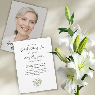 Lily Lebensfeier Foto Beerdigung Einladung