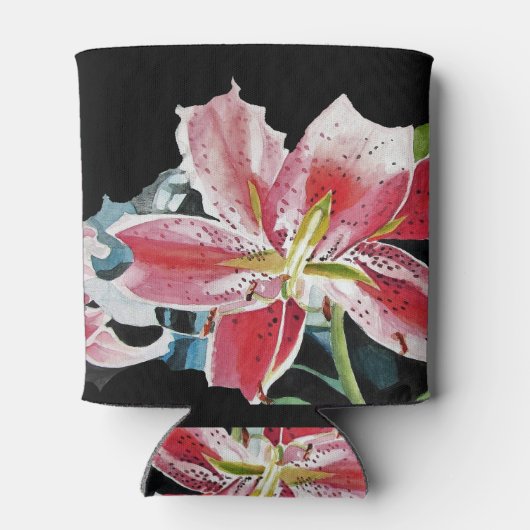 Lily Lilien Aquarell Blume Stubbie kann kühlen Dosenkühler (Rückseite)