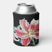 Lily Lilien Aquarell Blume Stubbie kann kühlen Dosenkühler (Kanne Rückseite)