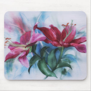 Lily Lilies Watercolor Art Mousepad