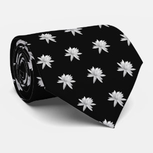 Lily Lotus Black und White Pattern Krawatte