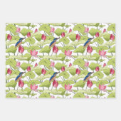 Lily lotus Pflanze kingfischartige Grünmuster Geschenkpapier Set (Vorderseite 3)