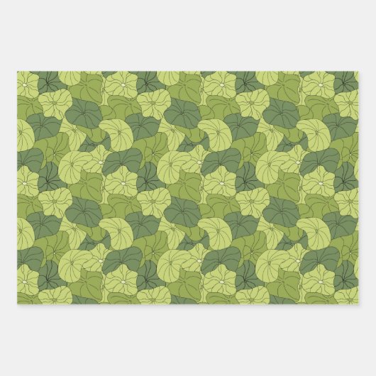 Lily lotus Pflanze kingfischartige Grünmuster Geschenkpapier Set (Vorderseite 2)