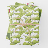Lily lotus Pflanze kingfischartige Grünmuster Geschenkpapier Set (Beispiel)