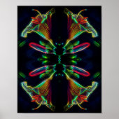 Lily Mirror Abstrakt Neon Blume Art Poster (Vorne)