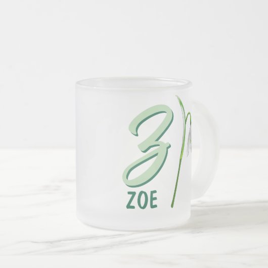Lily Monogram Coffee Tasse, individuelle Namensges Mattglastasse (VorderseiteRechts)