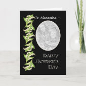 Lily Mthers Day Foto Card, schwarz, um die Person Karte (Vorderseite)