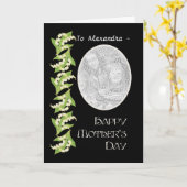 Lily Mthers Day Foto Card, schwarz, um die Person Karte (Gelbe Blume)