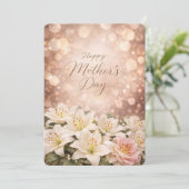 Lily-Muttertags-Grußdesign Feiertagskarte (Stehend Vorderseite)