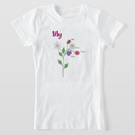Lily Name Girl's Flower T-Shirt (Ablage )