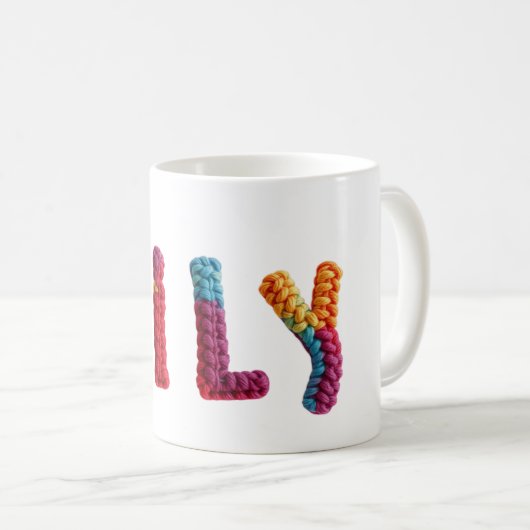 Lily Name in Vibranet Crochet Pattern Kaffeetasse (VorderseiteRechts)
