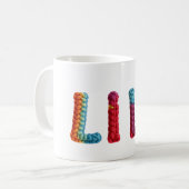 Lily Name in Vibranet Crochet Pattern Kaffeetasse (Vorderseite Links)