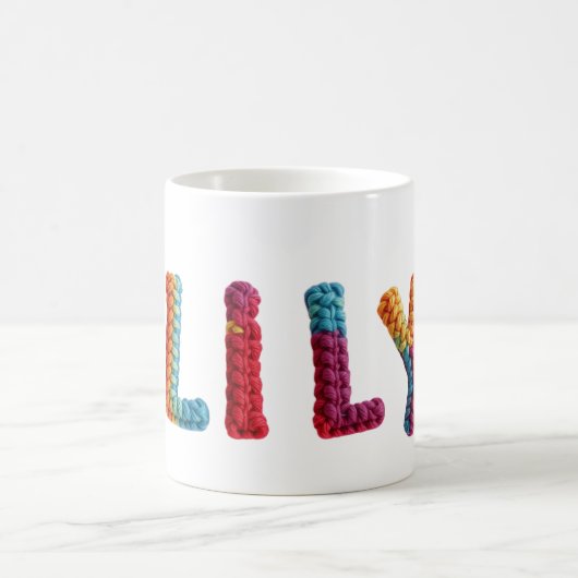 Lily Name in Vibranet Crochet Pattern Kaffeetasse (Mittel)