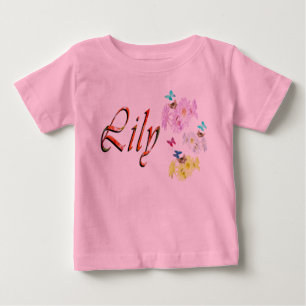Lily, Name, Logo, mit Kätzchen, Baby T-shirt