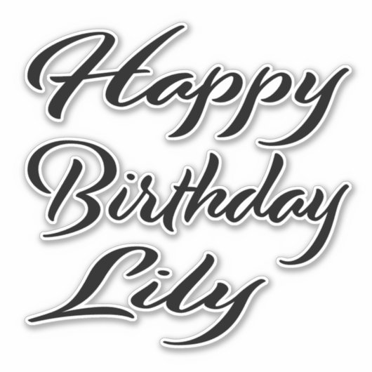 Lily Name Vorname black Sticker Geburtstag (Vorderseite)