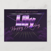 Lily Name Vorname lila Postkarte Geburtstag (Vorderseite)