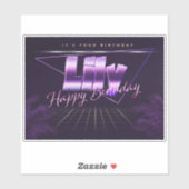 Lily Name Vorname lila retro Sticker Geburtstag (Blatt)