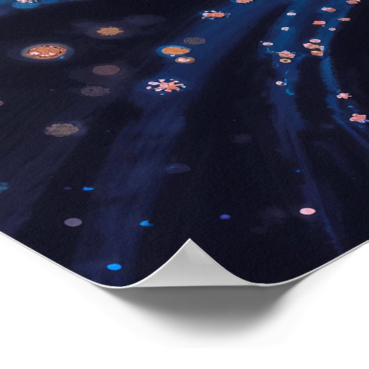 Lily Night Glow - Vibranly Painterly Style Poster (Ecke)