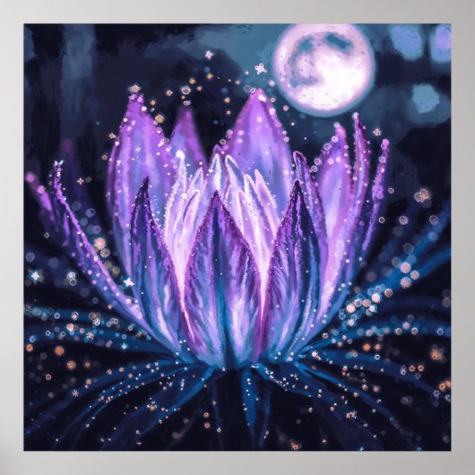 Lily Night Glow - Vibranly Painterly Style Poster (Vorne)