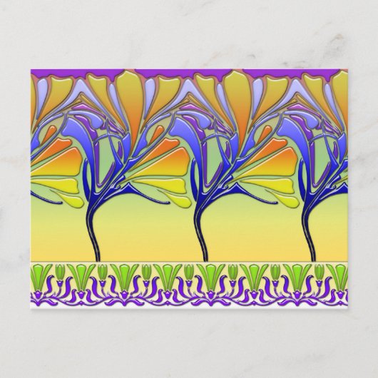 LILY NOUVEAU: HELLES SPRINGGLASS POSTKARTE (Vorderseite)