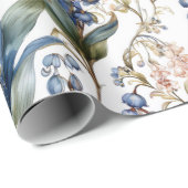 Lily of the Valley and Hawthorn Blumenmuster Geschenkpapier (Rolleneckpunkt)