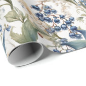 Lily of the Valley and Hawthorn Blumenmuster Geschenkpapier (Rolleneckpunkt)