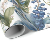 Lily of the Valley and Hawthorn Blumenmuster Geschenkpapier (Rolleneckpunkt)