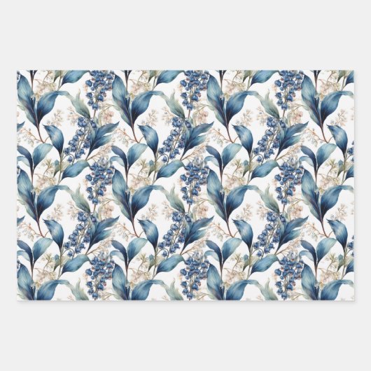 Lily of the Valley and Hawthorn Blumenmuster Geschenkpapier Set (Vorderseite 2)