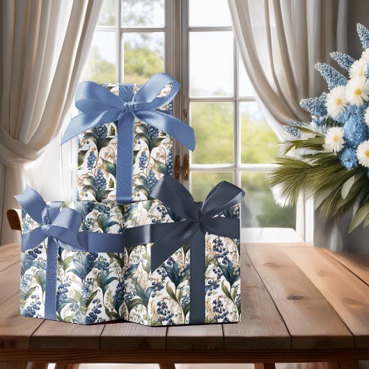 Lily of the Valley and Hawthorn Blumenmuster Geschenkpapier Set