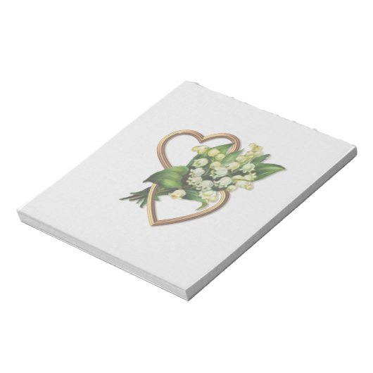 Lily of the Valley and Hearts Notizblock (Rotiert)