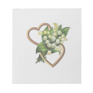 Lily of the Valley and Hearts Notizblock