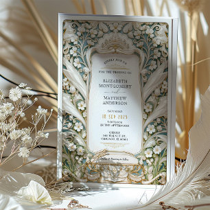 Lily of the Valley Art Nouveau Wedding Einladung