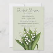 Lily of the Valley auf dem grünen Brautparty Einladung (Vorderseite)