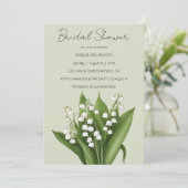 Lily of the Valley auf dem grünen Brautparty Einladung (Stehend Vorderseite)