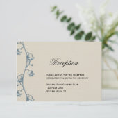 Lily of the Valley auf Ecru Linen Hochzeitsempfang Einladung (Stehend Vorderseite)