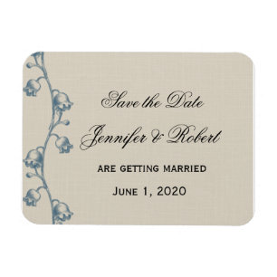 Lily of the Valley auf Ecru Linen Save the Date Magnet
