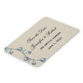 Lily of the Valley auf Ecru Linen Save the Date Magnet (Linke Seite)