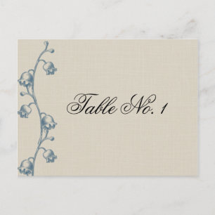 Lily of the Valley auf Ecru Linen Tischnummer